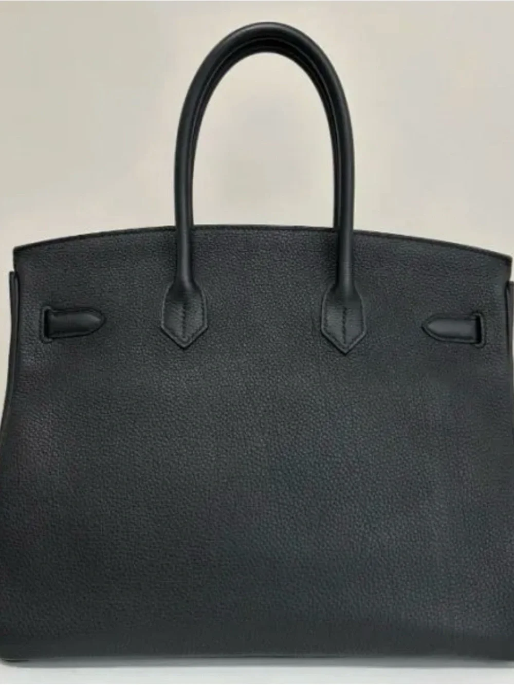 Classic Black Leather Tote with Gold Hardware